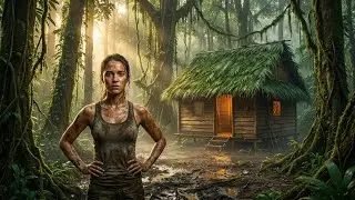 ALONE in the Rainforest: Building a Wooden House from Scratch (No Tools)