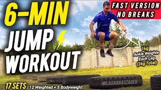 ⚡️6-Min Explosive Tire Jump Workout&ndash;17Sets 12with Ankle Weights+5 Bodyweight&ndash;FAST VERSION&ndash;NO BREAKS