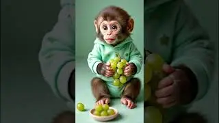 Momo&rsquo;s Grape Adventure! 🍇✨ #asmr #monkey