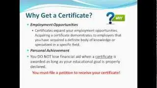 Obtainining a Certificate at American River College