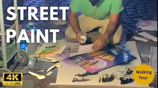 Amazing Street Paint in Italy - Spray Painting With Fire - Rome Italy 2022