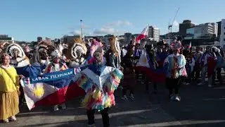 Fans chant and drum ahead of match between New Zealand and Philippines