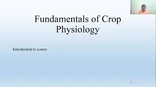 Lecture No 1  Introduction to crop physiology