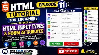 HTML Tutorial for Beginners in Hindi | Episode 11 | Input Types & Form Attributes Explained #html 