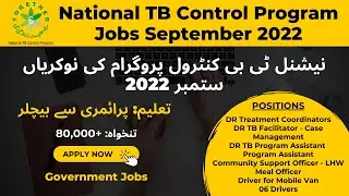 National TB Control Program Jobs September 2022 || Apply Online Program Assistant, LHW & Others Jobs