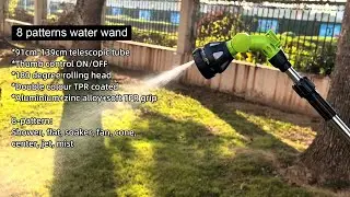 VERTAK 8 Patterns Water Wand High Pressure Telescopic Aluminum Tube Hose Nozzle Water Spray Wand