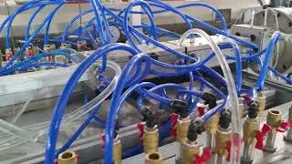 PVC profile production line testing/window profile making machine/window panel frame extrusion line