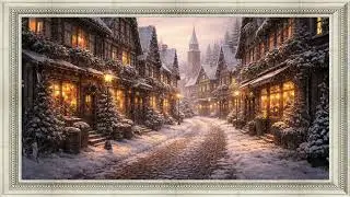 Winter in an Old European Village | TV Frame Screensaver | No Audio