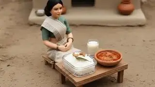 Miniature Doll Fish Cooking ASMR |Indian Village Tiny Kitchen Story //asmr relaxing time 