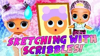 LOL Surprise Dolls Sketching with Scribbles! With Witchay Babay & Daring Diva | LOL Dolls Families