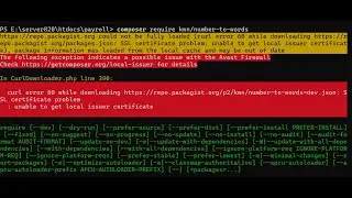curl error 60 while downloading.  Laravel Package not installing by composer