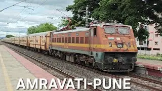 11406 AMRAVATI - PUNE EXPRESS via Akola, Purna, Latur | Bi-weekly Train | ICF Livery | 4K 60 FPS