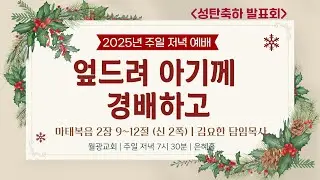 월광교회ㅣ2025-12-21ㅣ주일저녁예배ㅣ엎드려 아기께 경배하고ㅣ마태복음 2장 9~12절