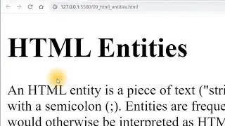HTML Entities Explained | Character Entities In HTML | 