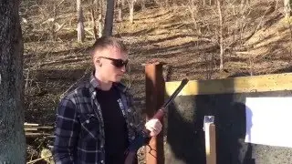 Henry Lever Action .22 Rifle Splitting A Playing Card- Trick Shot