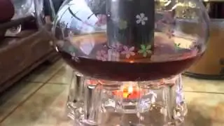 Heating resistant glass tea pot with candle warmer