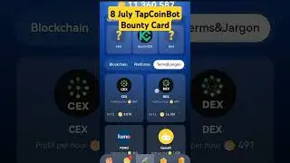 TapCoinBot Daily Bounty Card &diams;️ 8 July 2024☑️ #crypto #tapcoinBot #bountycrad