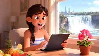 30-Minute Canada Niagara Falls 🇨🇦 Study & Work Playlist 🌈 | Happy Lofi - Good Vibes | Window View 