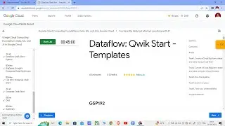 Dataflow: Qwik Start - Templates || Lab Solution || Step By Step Tutorial || GDSC 2023