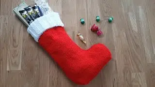 Calza della befana ai ferri / knitted epiphany sock / Bota de navidad en dos agujas