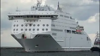 Exclusive | Stormy first call of the new LNG-powered Ferry Honfleur ( Rusadir ) at Port of Gdynia/Pl