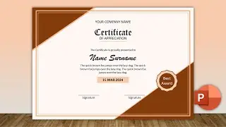 Сертификат благодарности в PowerPoint | Дизайн шаблона сертификата
