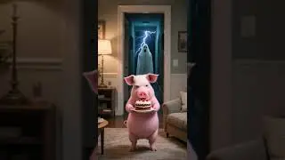 Pig got rescued and bathed&hellip; but cat scared him to death and cooked him! #animals #funny #catstory
