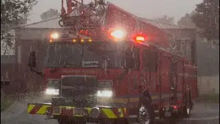 ESCAMBIA COUNTY FIRE RESCUE OLD LADDER 12 RESPONDING TO A COMMERCIAL STRUCTURE FIRE