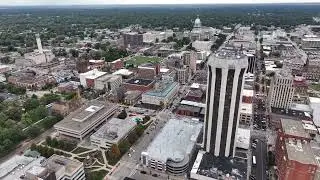 Drone 360 Above Illinois State Capital - Springfield, Illinois