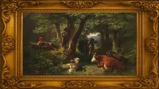 Peaceful Vintage Cow and Shepherd Scene &ndash; 4K Frame TV Art for Relaxing Wall Display (2 Hours)