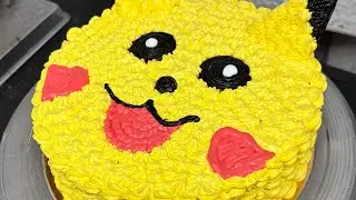 Pikachu Cake \ eggless ￼whipped cream cake \ recipe 