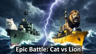 Epic Naval Battle: Cat vs Lion Warships | The Cat Wins the Ultimate Sea Fight 🐱⚓🦁