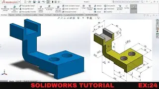Solidworks 3D practice Drawing / exercise 24/ Simple Tutorial For Beginners