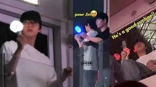 Kim Seokjin attending TXT Concert in Korea and holding a moabong, looks good in every single angle🥹