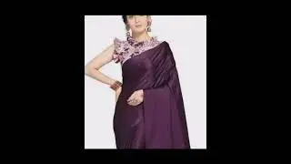 Silk satin sarees with designer blouse #fashiontrends2023  #trending  #shortsvideo