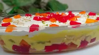 Fruit Custard Trifle Recipe | Colorful & Creamy Layered Dessert!