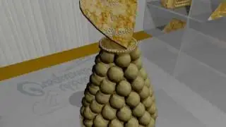 Pi&egrave;ce mont&eacute;e en c&ocirc;ne 8 personnes d&eacute;corations montage 3D