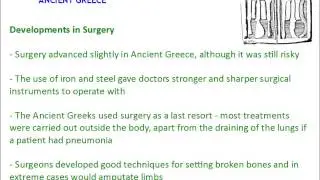 Medicine Through Time - Ancient Greek - Developments in Knowledge and Anatomy