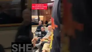 Revcoms disrupt fascist lies about Haitian immigrants at the Springfield, OH City Meeting on Oct. 8