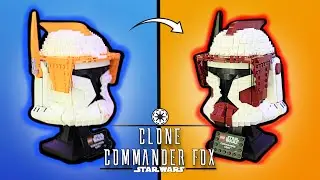 LEGO Commander Fox Helmet How To Build - LEGO 75350 Commander Cody Conversion Build Tutorial