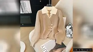 New 2025 Autumn Winter Design Splicing Slim Women Knitted Cardigan Sweater Jacket Fashion Fake Two I