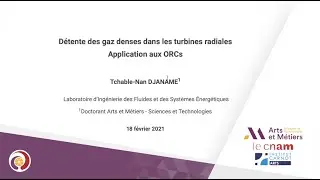 [Séminaire] - La détente des gaz denses dans les turbines radiales pour les applications ORC