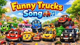Funny Trucks Song 🛻 | Kids 3D Cartoon Trucks Rhyme | Fun Learning for Children