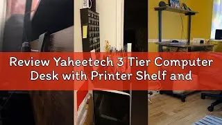 Review Yaheetech 3 Tier Computer Desk with Printer Shelf and Keyboard Tray, Home Office Desk Compute