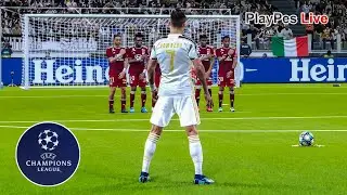 PES 2020 - Juventus vs Lyon - UEFA Champions League - C. Ronaldo Free Kick Goal - Gameplay PC