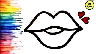 Lips 💋 Drawing, Colouring for kids, Drawing for kids, Easy Drawing for kids, Kids Drawing, Drawing 