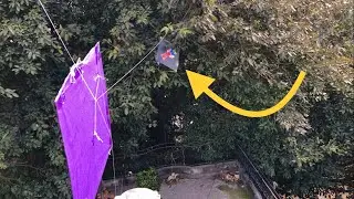 New trick Caught kites || big kite with Double tape from tree￼