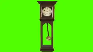 Old Clock and Pendulum Ticking - Green Screen Animation
