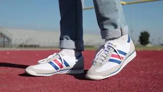 Adidas SL 72 CLOUD WHITE / GLOW BLUE / GLORY RED. На ноги + Распаковка