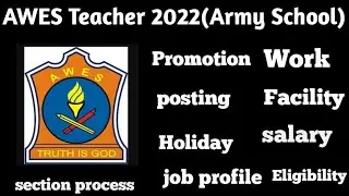 AWES Army School TGT PGT PRT&nbsp;Requirements 2022 job profile facility work salary eligibility holiday